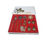 Set de 15 pièces Métal collier et porte-clés Harry Potter ensemble de collection cadeau 3-10cm