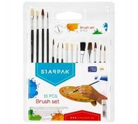 Set de 15 pinceaux d'école pour la peinture et la colle