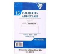 Set de 15 pochettes Clairefontaine Adhéclair 162 x 229 mm Blanc G