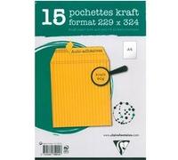 Set de 15 pochettes Clairefontaine Kraft 229 x 324 mm Jaune E