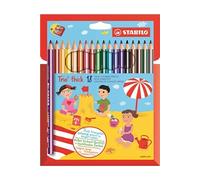 STABILO Crayons de couleur Trio Étui carton 18 crayons triangulaires + taille-crayon