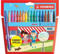 STABILO Feutres Power – Pointe moyenne – Set de 18 – Modèle aléatoire