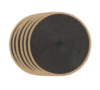 Set de 2/6 Napperons tressés ronds de 14 pouces, lavables et résistants à la chaleur pour table de salle à manger, antidérapants pour utilisation intérieure/extérieure, convenant aux dîners, événement