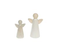 Set de 2 anges bi-matière - Amadeus - Beige - Céramique Beige