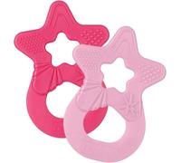 Set De 2 Anneaux De Dentition-Jouet De Dentition Pour Bébé Et Enfant Dès 3 Mois-Anneaux De Massage Des Gencives En Forme D`Étoile-Made In Allemagne-Rose & Pink