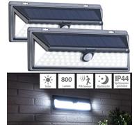 Autres luminaires Luminea : Set de 2 appliques solaires à LED avec détecteur PIR 800 lm WL-1380.solar