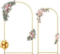 set de 2 arcs de mariage en métal - Arc de mariage - Cadre pour fleurs et ballons - Décoration en or - Accessoires pour événements