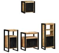 Set de 2 Armoires Industrielles Montées au Mur avec Finition Texturée et Portes en Bois Massif pour Un Rangement Urbain et Économie d'Espace | Design Moderne et Intérieur