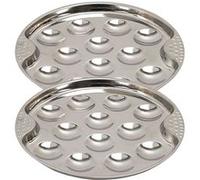 AltoBuy Set de 2 Assiettes à escargots en Acier Inoxydable argenté (12 escargots)