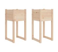 Set de 2 Bac à Fleurs, Pot à Fleurs, Lit Surélevé de Jardin, Jardinière Surélevée, Pot de Fleurs bac Vertical pour l'intérieur et l'extérieur, 40x40x81 cm Bois Massif de pin