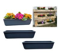 set de 2 bacs à fleurs Balconnière Insert adapté aux palettes Europe pour fleurs, herbes aromatiques et fruits 2 pièces 37cm