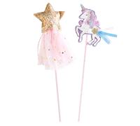 Set De 2 Baguettes Magiques Licorne Et Étoile Rose TU