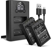 Set de 2 Batteries 1000mAh et Double Chargeur Compatible avec Olympus Om-D E-M10 Mark II Mark III Pen E-PL8 Pen E-PL10 - Accu de Remplacement Appareil Photo avec câble de Chargement