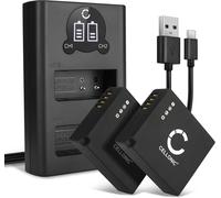 Set de 2 Batteries 730mAh et Double Chargeur Compatible avec Leica D-LUX 7 D-LUX (Typ 109) - Accu de Remplacement Appareil Photo avec câble de Chargement