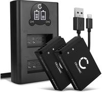 Set de 2 Batteries 820mAh et Double Chargeur Compatible avec Canon EOS M50, EOS M100, EOS 100D, PowerShot SX70 HS - Accu de Remplacement Appareil Photo avec câble de Chargement