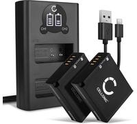 Set de 2 Batteries 980mAh et Double Chargeur Compatible avec Leica D-LUX (Typ 109) D-LUX 7 - Accu de Remplacement Appareil Photo avec câble de Chargement