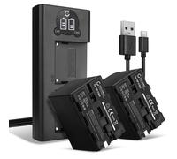 Set de 2 Batteries de remplacement + double chargeur USB pour Sony DCR-TRV103