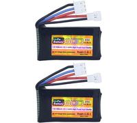 Set de 2 Batteries LiPo 7.4V 600mAh 35C 2S avec Connecteur Molex - Compatibles avec FMS FCX24 Voiture RC, Camion et Véhicules Electriques pour