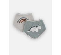 Noukie's - Lot de 2 bavoirs bandana - Dinosaure Stegi - Jusqu'à 3 mois