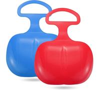 set de 2 bobsleighs - bleu & rouge - pour faire du portage & de la luge pour enfants