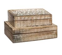 Atmosphera – Lot de 2 boîtes déco Ritual – manguier L21/25 cm