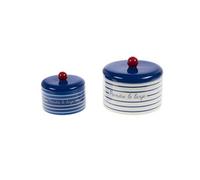 Set de 2 boîtes Marinière - Amadeus - Bleu - Céramique Bleu G