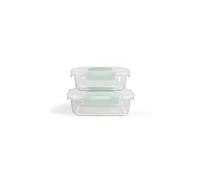 Set de 2 boîtes sous vide - LIVOO - MEN404V - 1,04 L et 1,5 L - Verre borosciliate - Couvercle en plastique - Emboîtables