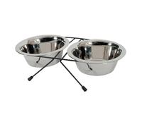 Set de 2 bols inox avec support métal Zolux Argenté 700 ml