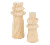 Set de 2 bougeoirs Uma bois H235cm - Atmosphera createur d'interieur