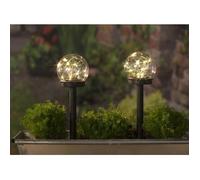 Set de 2 Boules Solaires 10 cm Jardin Balcon IP44 Éclairage Auto Éco