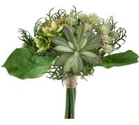 set de 2 bouquets mixtes de succulentes artificielles 24 cm, facile d'entretien en teinte rose verte