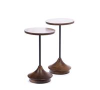 Set de 2 bouts de canapé Porto - Amadeus - Marron - Bois Marron G