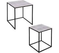 Set de 2 bouts de canapés carrés argent 38x45 et 30x39 cm - - Argent - Métal
