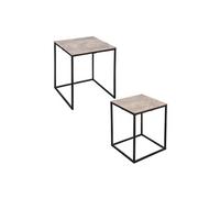 Set de 2 bouts de canapés carrés or 38x45 et 30x39 cm - - Or - Métal