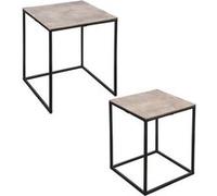 Set de 2 bouts de canapés carrés or 38x45 et 30x39 cm - - Or - Métal