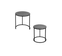 Set de 2 bouts de canapés ronds argent 41 et 39 cm - Table Passion - Argent - Métal Argent