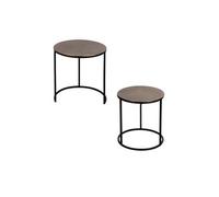 Set de 2 bouts de canapés ronds or 41 et 39 cm - - Or - Métal