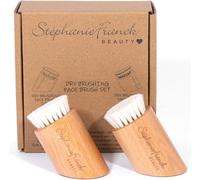 Set De 2 Brosses Visage En Bois De Hêtre Avec Poils Naturels De Chèvre,Exfoliant Et Massage Doux Pour Peau Sensible,Routine Skincare Naturelle Et Coffret Cadeau Femme