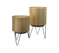 The Home Deco Factory - Set de 2 cache-pots dorés avec pieds filaires G