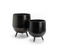 Set de 2 cache pots noir