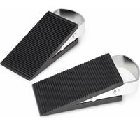 Set de 2 cales de porte avec support en acier inoxydable - acier inoxydable -/caoutchouc - 13 x 5 x 3 cm