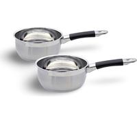 set de 2 casseroles en acier inoxydable 'Milan' 1L 16cm marmite sans couvercle set de casseroles marmites