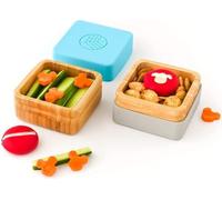 Set de 2 casseroles en bambou, bleu et gris, eco villains