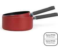 Set de 2 casseroles - LIVOO - MEP154R - Antiadhésif sans PFOA - Manche silicone - Tous feux