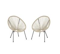 Set De 2 Chaises Beige Acapulco Beige