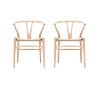 Set de 2 chaises CH24 structure hêtre WxDxH 55x51x76cm