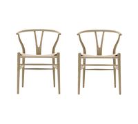 Set de 2 chaises CH24 Wishbone structure chêne WxDxH 55x51x76cm