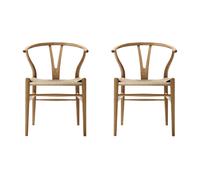Set de 2 chaises CH24 Wishbone structure chêne WxDxH 55x51x76cm