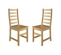 Set de 2 chaises de cuisine chaise de salle à manger chaise en pin massif naturel 90.71-21-D