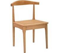 Set de 2 chaises de cuisine en bois avec assise en rotin tressé Japon